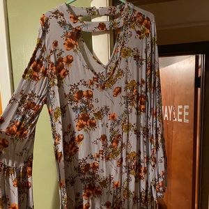 Floral and Grey Dress